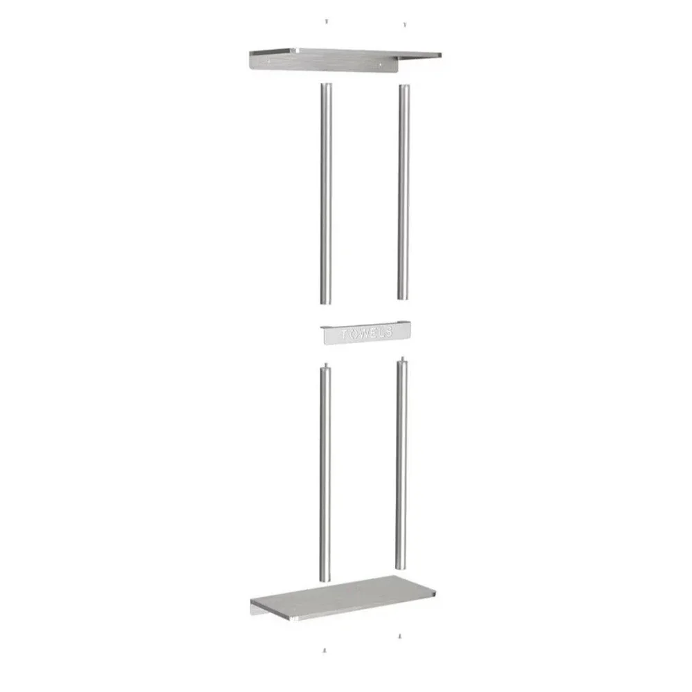 Bathroom Rolled Towel Rack Storage Wall Mounted 30 inch Space Saving Storage NEW